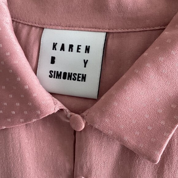 Karen Simonson Peachy Silky Button Front Blouse - Picture 6 of 7